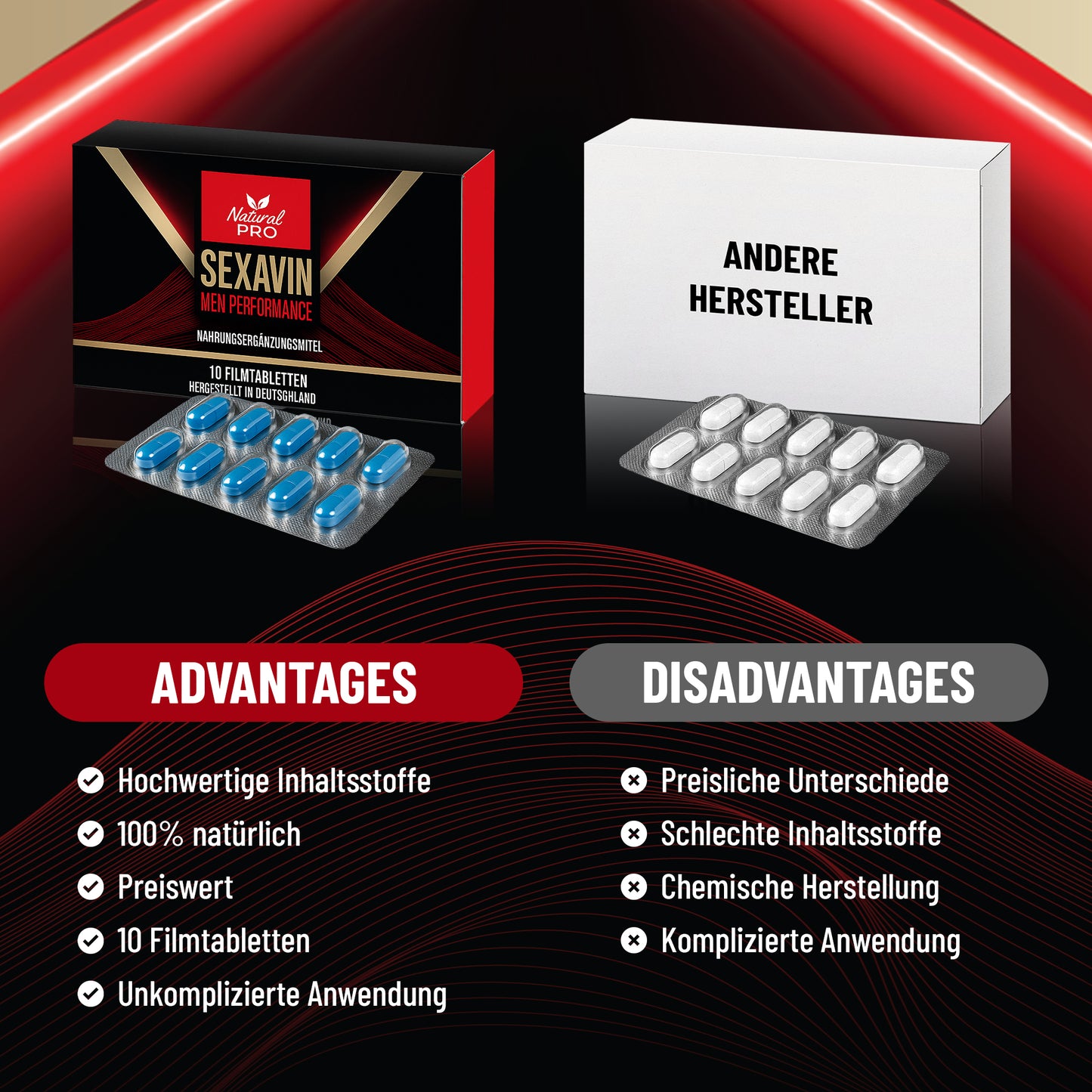 Sexavin | Für extreme Energie, Ausdauer & Leidenschaft | 60 Potenz Kapseln