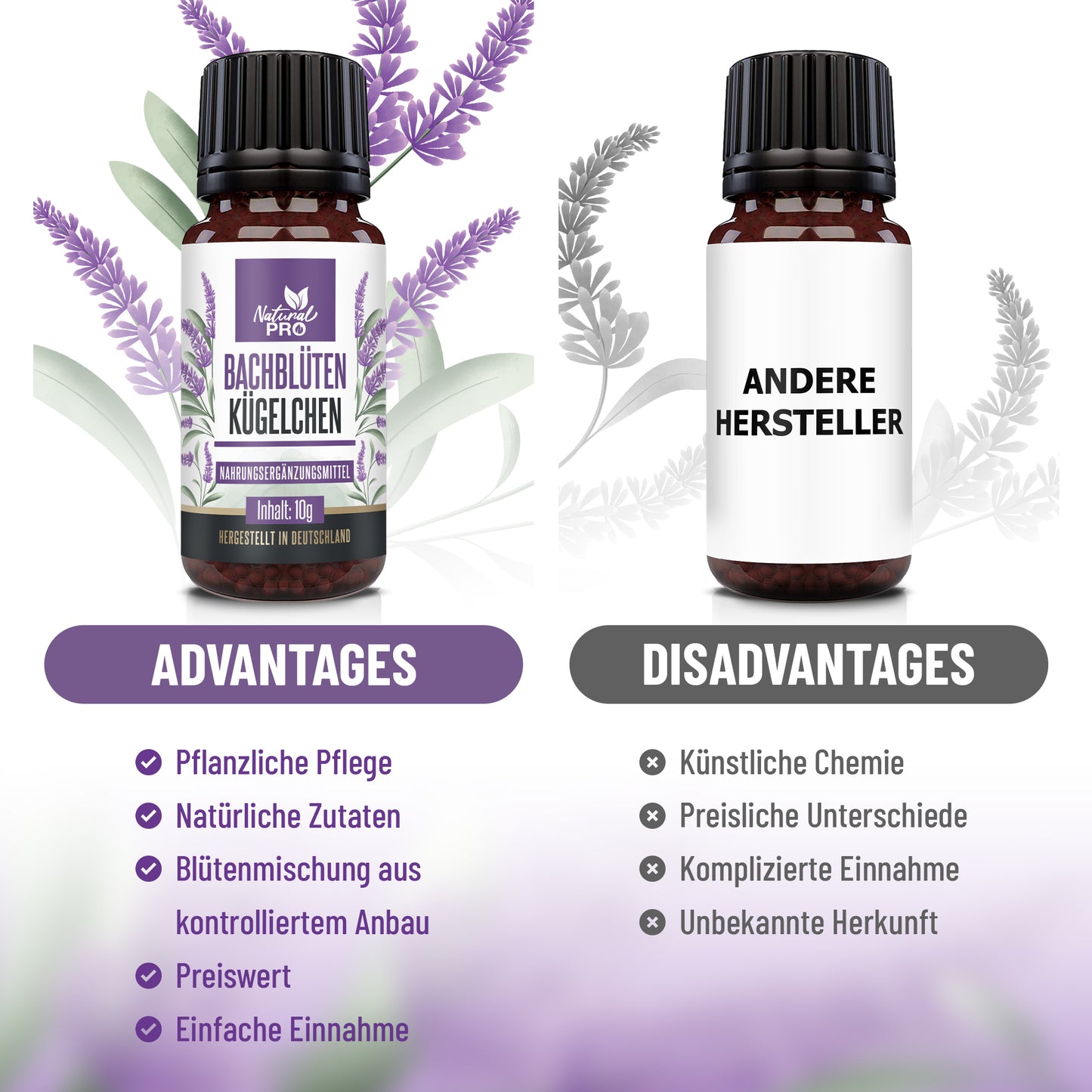 Bachblüten Kügelchen | Homöopathische Blütenkraft | Bei Stress, Angst & Unruhe