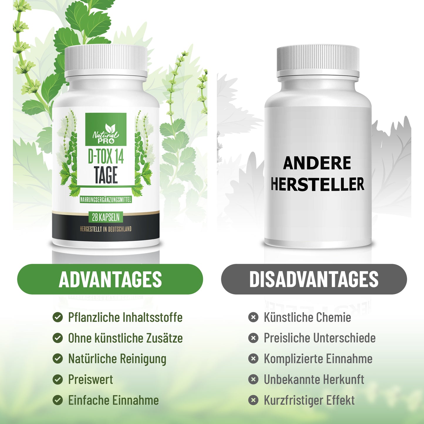 D-Tox 14 Tage | Natürliches Entgiftungsprogramm für Körper & Stoffwechsel | 28 Kapseln