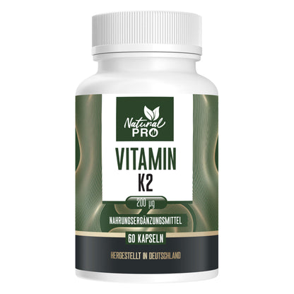 Vitamin K2 200 µg hochdosiert | Ideal in Kombination mit Vitamin | 60 Kapseln