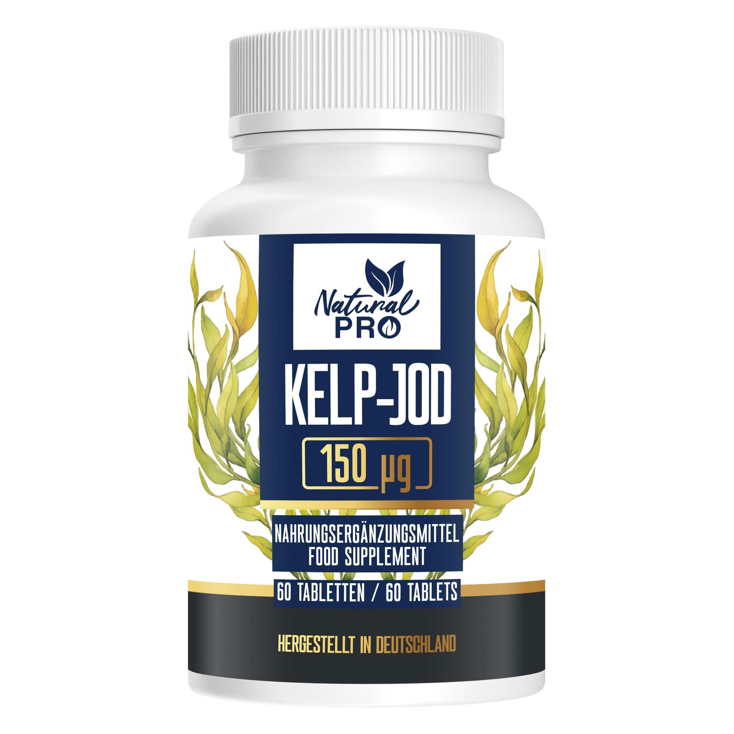 Kelp-Jod 150 µg hochdosiert | Für Vitalität & Hormonbalance | 60 Tabletten
