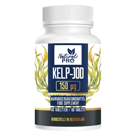 Kelp-Jod 150 µg hochdosiert | Für Vitalität & Hormonbalance | 60 Tabletten