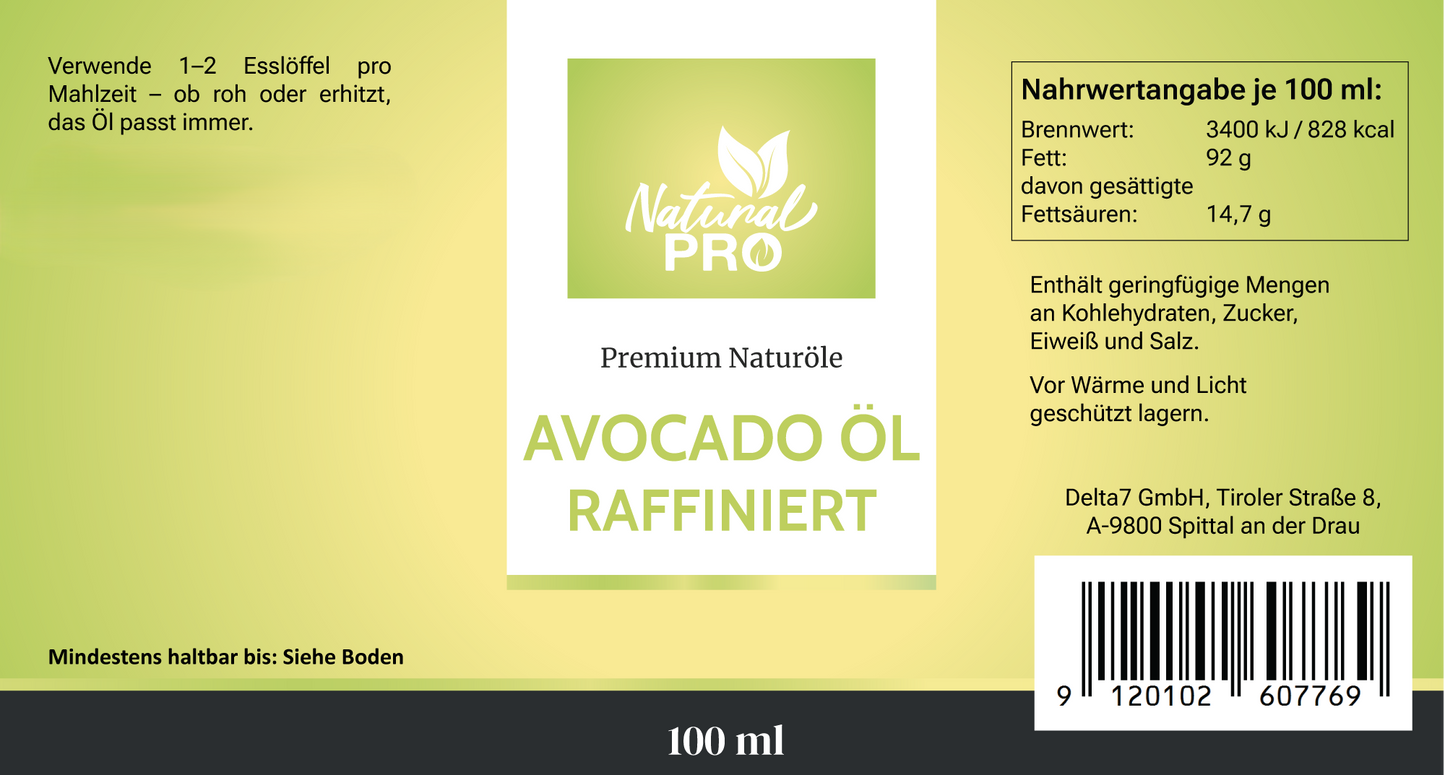 Avocadoöl | Hochdosiert mit 30ml täglich | Vielseitigkeit | Superfood pur