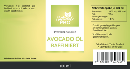 Avocadoöl | Hochdosiert mit 30ml täglich | Vielseitigkeit | Superfood pur