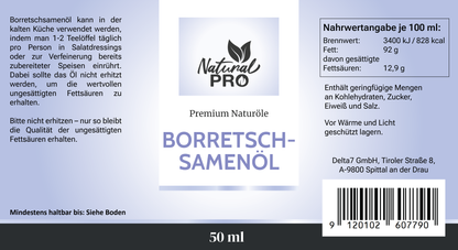Borretschsamenöl | HOCHDOSIERT | Reich an Gamma-Linolensäure