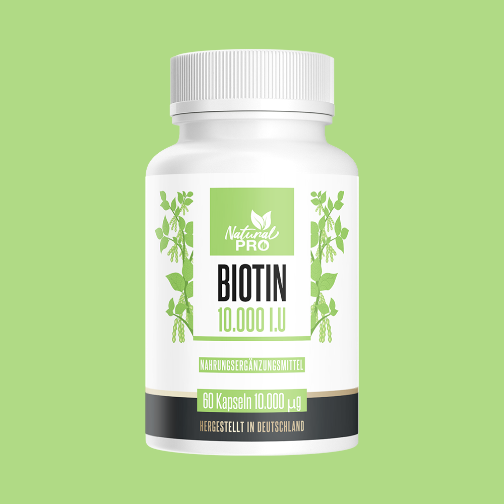Biotin 10.000 I.E. hochdosiert | Unterstützt gesundes Haarwachstum & Hautbild | 60 Kapseln