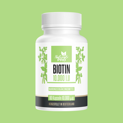 Biotin 10.000 I.E. hochdosiert | Unterstützt gesundes Haarwachstum & Hautbild | 60 Kapseln