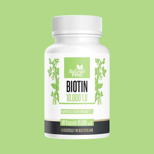 Biotin 10.000 I.E. hochdosiert | Unterstützt gesundes Haarwachstum & Hautbild | 60 Kapseln