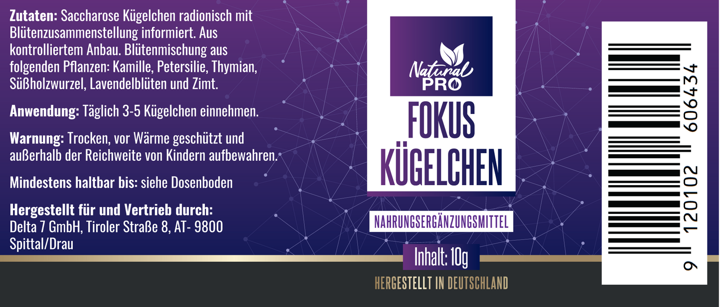 Fokus Kügelchen | Für Konzentration & geistige Klarheit | 10 g