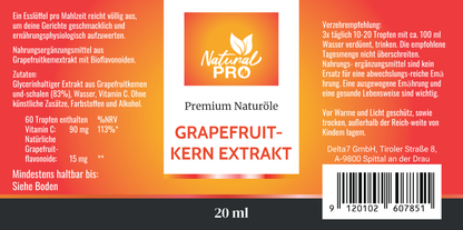 Grapefruitkernextrakt Tropfen 3000 mg Tagesdosis | Hochdosiert mit reinen Flavonoiden & Vitamin C
