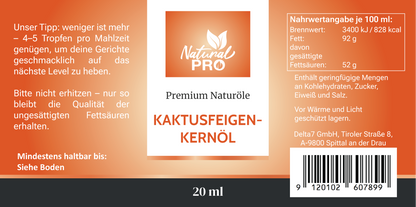 Kaktusfeigenkernöl | Superfood-Öl mit natürlichem Vitamin E & Wertvollen Fettsäuren