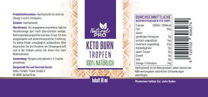 Keto Burn Tropfen | Unterstützt Fettverbrennung & Energie | 10 ml