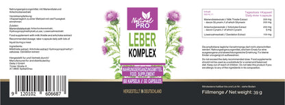 Leber Komplex | für Entgiftung & Stoffwechsel | natürliche Leberkur | 60 Kapseln
