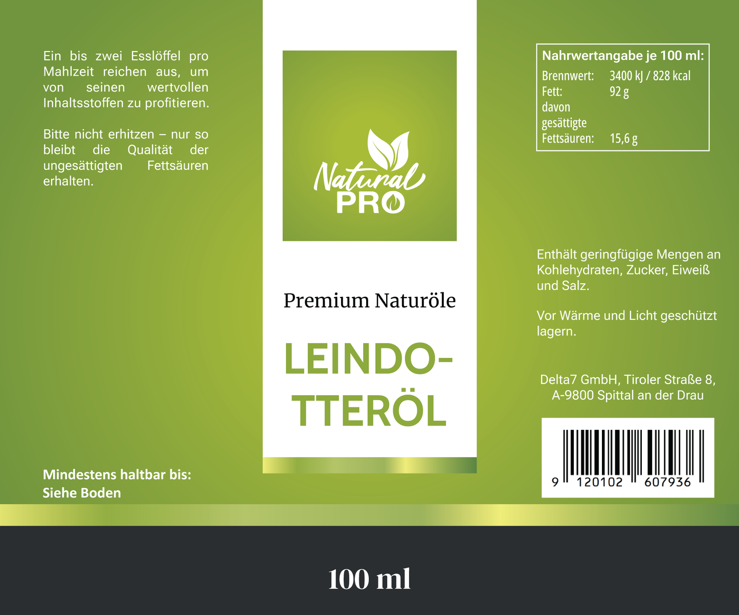 Leindotteröl | Mild-Nussig & Naturrein |  1 EL täglich für deine Omega-3-Versorgung