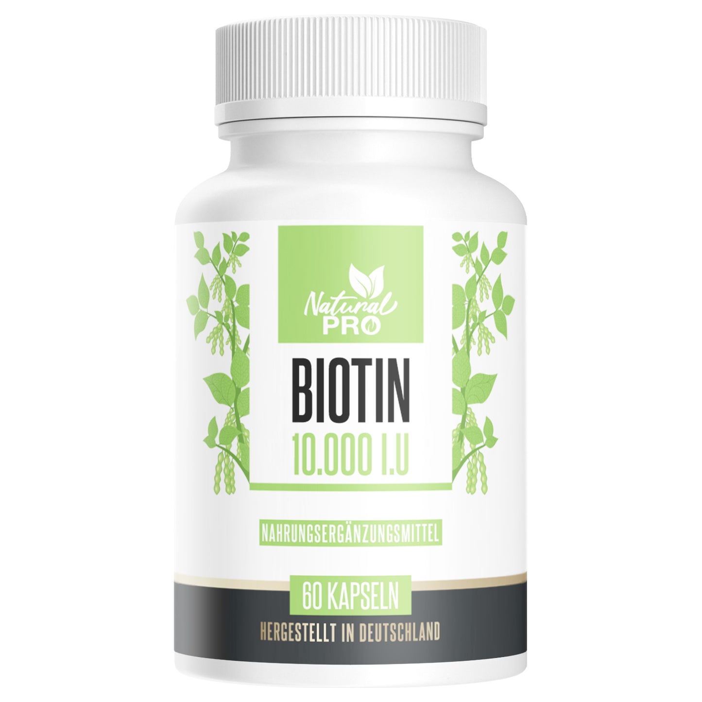 Biotin 10.000 I.E. hochdosiert | Unterstützt gesundes Haarwachstum & Hautbild | 60 Kapseln