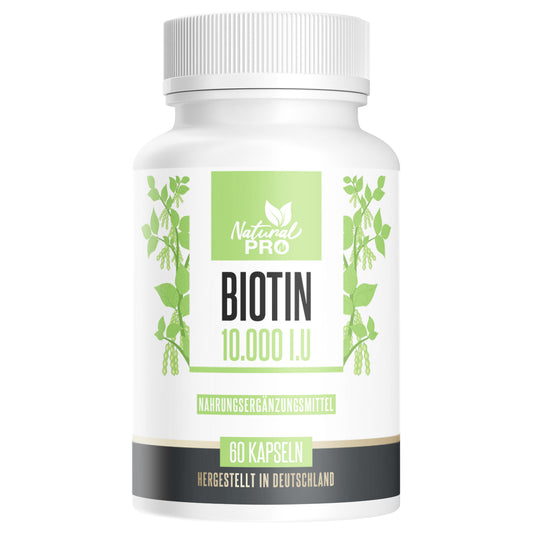 Biotin 10.000 I.E. hochdosiert | Unterstützt gesundes Haarwachstum & Hautbild | 60 Kapseln