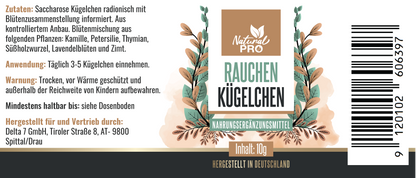 Rauchen Kügelchen | Natürlich & ohne Nikotin | Für innere Balance beim Rauchstopp | 10g