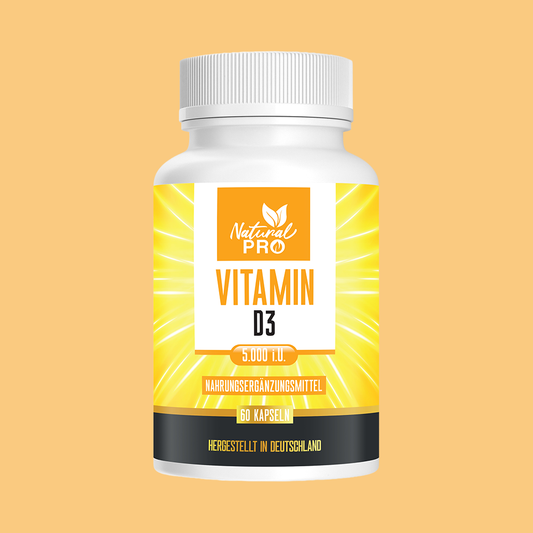 Vitamin D3 5000 i.U hochdosiert | Natürliches Sonnenvitamin | 60 Kapseln