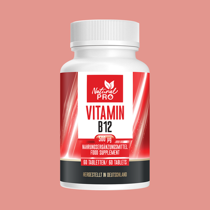 Vitamin B12 500 µg hochdosiert | Reines Vitamin für Energie & Vitalität | 60 Tabletten