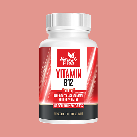 Vitamin B12 500 µg hochdosiert | Reines Vitamin für Energie & Vitalität | 60 Tabletten