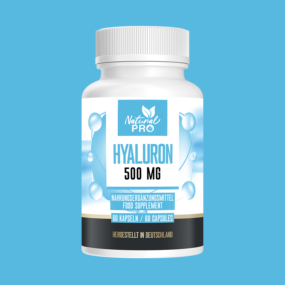 Hyaluron 500mg hochdosiert | Für strahlende Haut | 60 Kapseln |